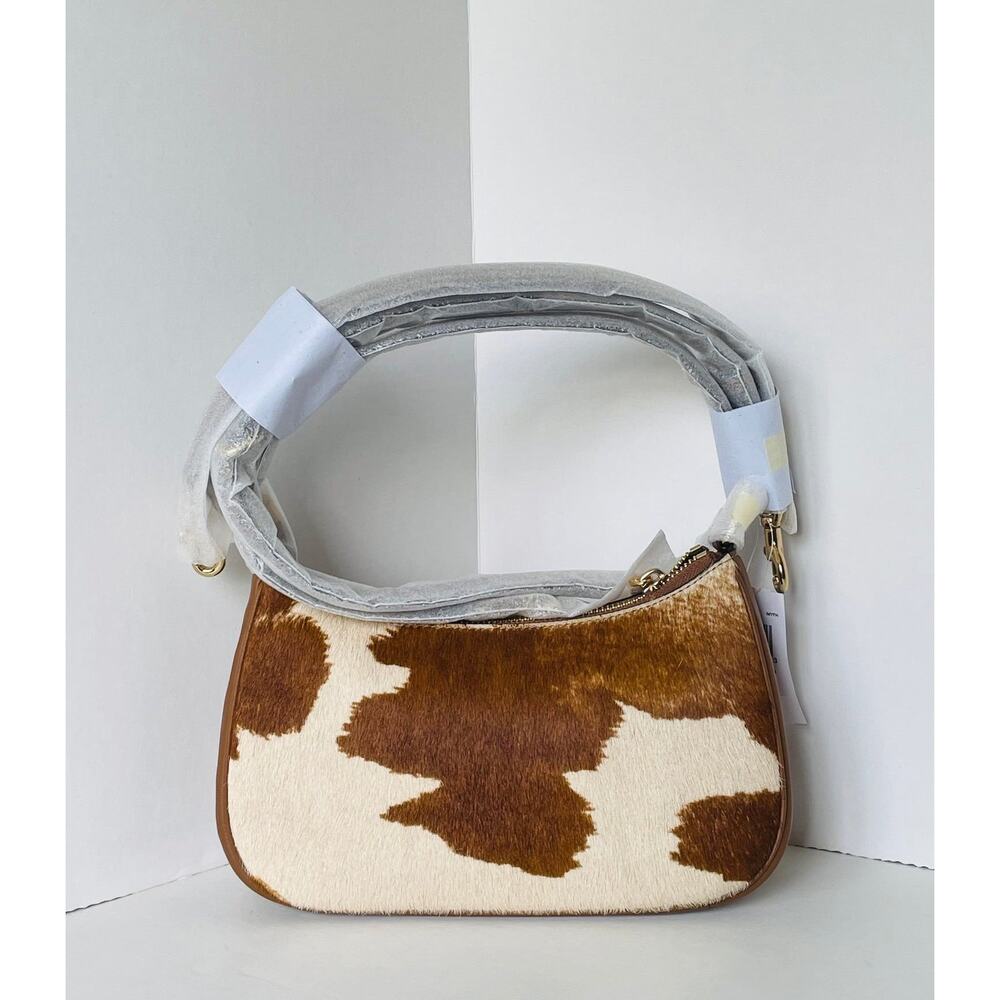 Coach Teri Cow Print Haircalf Shoulder Bag CDW45 Crossbody G - Picture 2 of 13